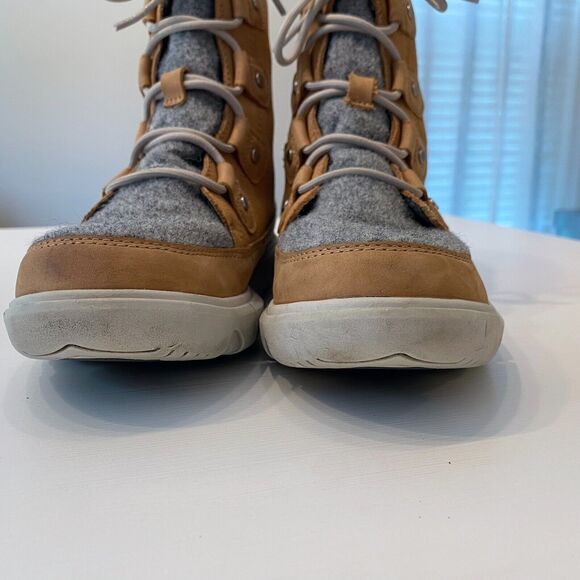 Sorel Explorer II‎ Joan Brown Leather Felt WP Winter Boots Women's Size 7 EU 38 - Picture 5 of 11